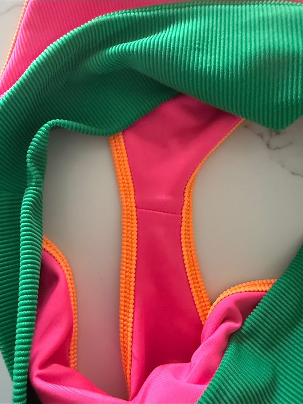 Beach Riot Neon Pink, Green & Yellow Colorblock Bikini Set - Picture 4 of 11